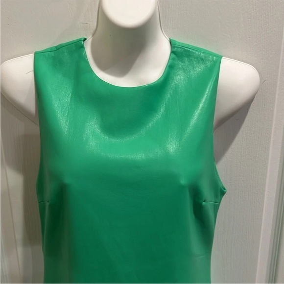 Alice & Olivia Coley Vegan Leather Sleeveless Mini Dress Sold Out Everywhere - Picture 4 of 6